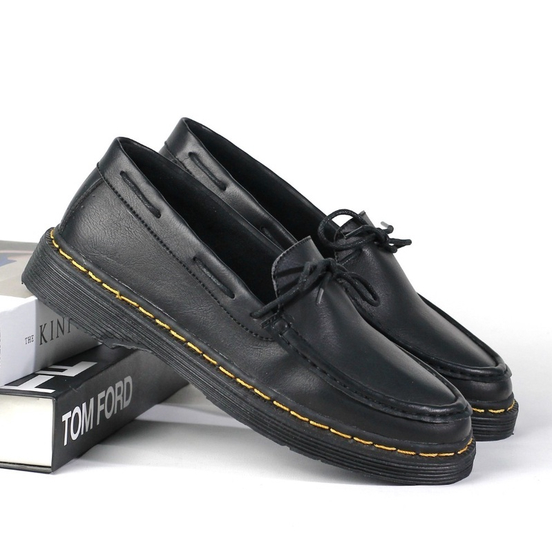 KING BLACK - Sepatu Loafers Pria Docmart Kulit Casual Formal Kerja kuliah Dokmart Dokmar Loafer Original