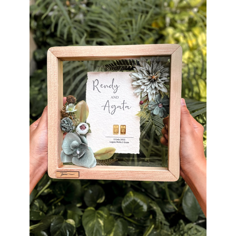Mahar Pernikahan 20x20 | custom mahar pernikahan | Rustic Pigora kayu