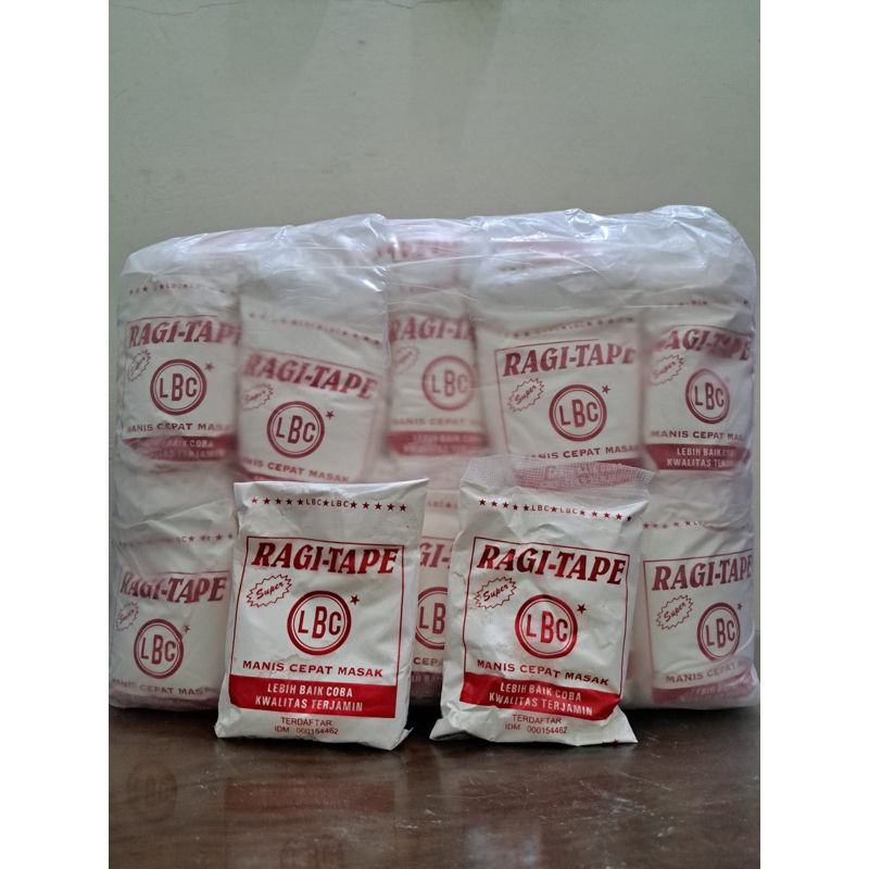 Ragi Tape Ketan/ Ragi Peyeum Singkong LBC Bubuk Asli kemasan BALL (Merah)