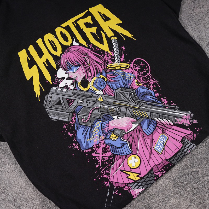 [N01123] T-Shirt Oversized Distro Motif SHOOTER