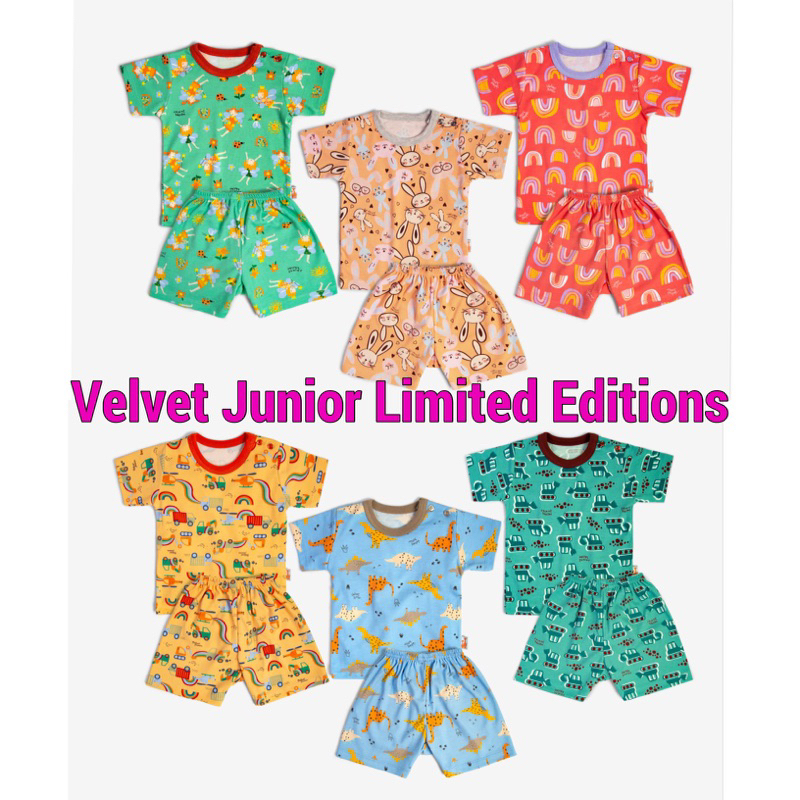 Velvet Junior &quot;LIMITED EDITIONS&quot; Terbaru Stelan Katun PENDEK Size SML LB XL XXL