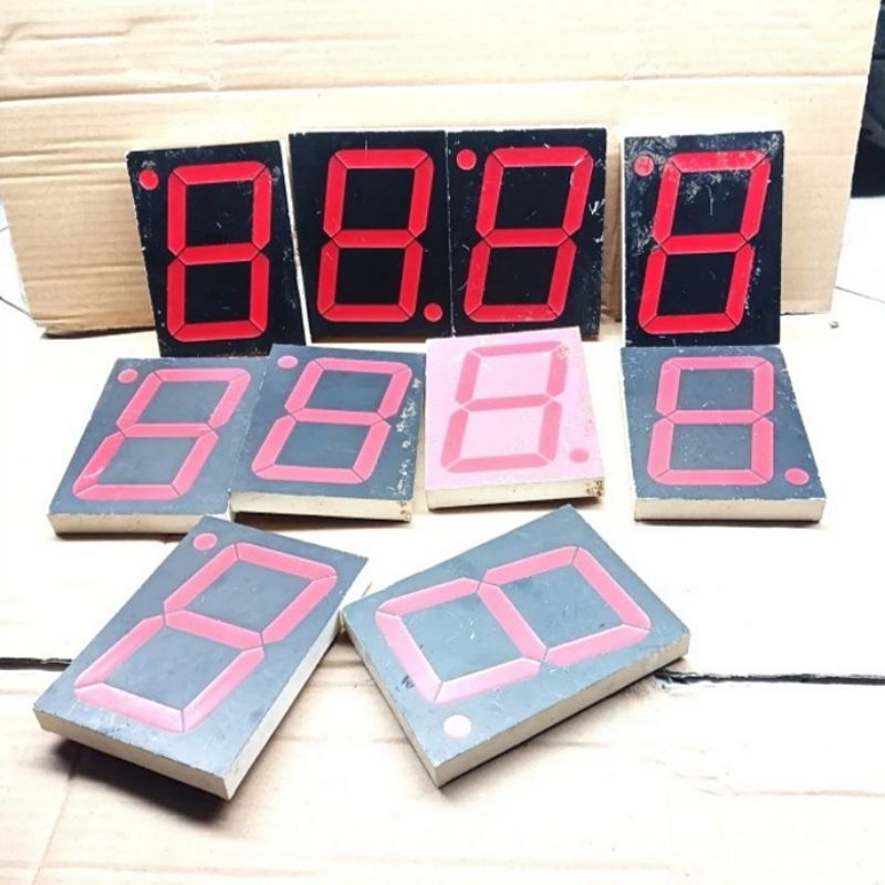 10unit LED SEVEN SEGMENT SIZE 12.2×9CM led seven Segment Warna: Merah