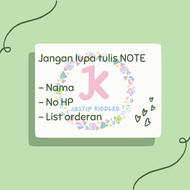 

ORDER MEMBER JANGAN LUPA TULIS NOTE