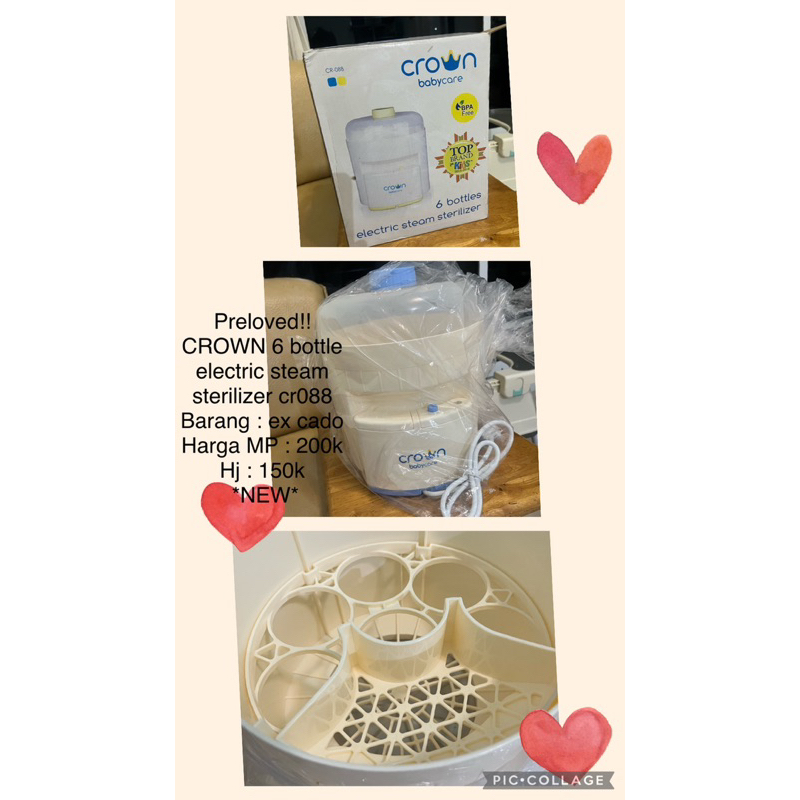 crown 6 bottle electric steam sterilizer