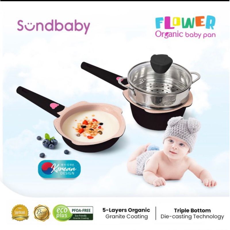 BOLDe Sundbaby Flower Organic Baby Panci plus steamer