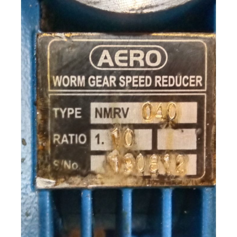 AERO WORM GEAR REDUCER RATIO 1 : 10