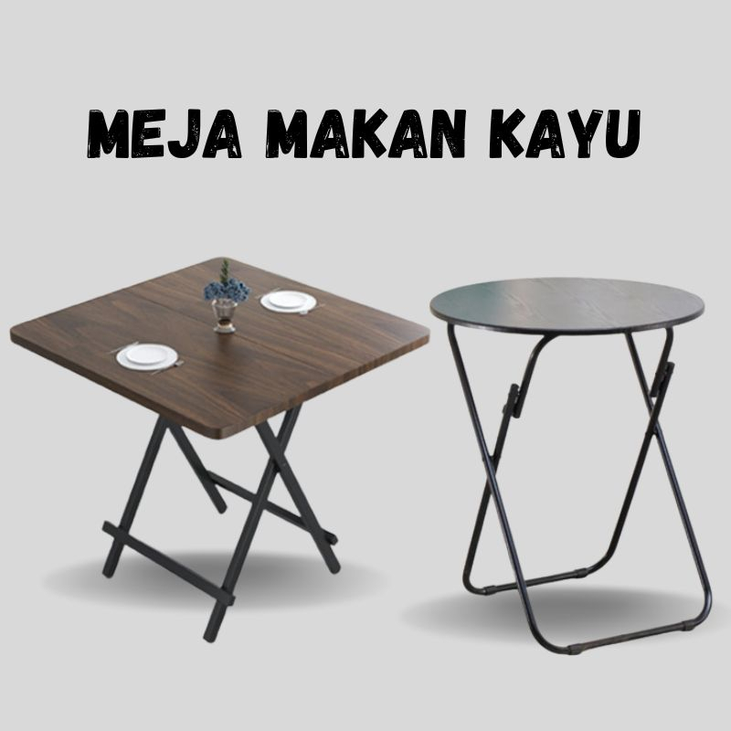 MILIKI SEGERA Meja Makan Minimalis / Meja Makan Lipat Set / Meja Makan Kayu / Meja Portable / Meja Cafe Meja Restoran - ZDZ-1