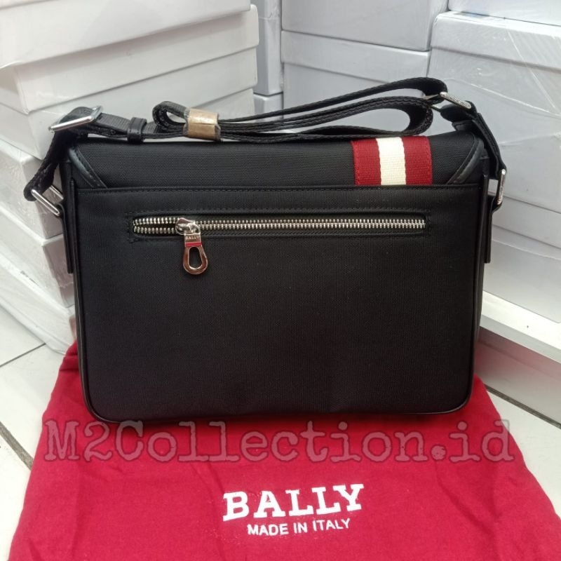 Tas Selempang Bally Logo List Merah Putih Messenger bag Mirror Quality