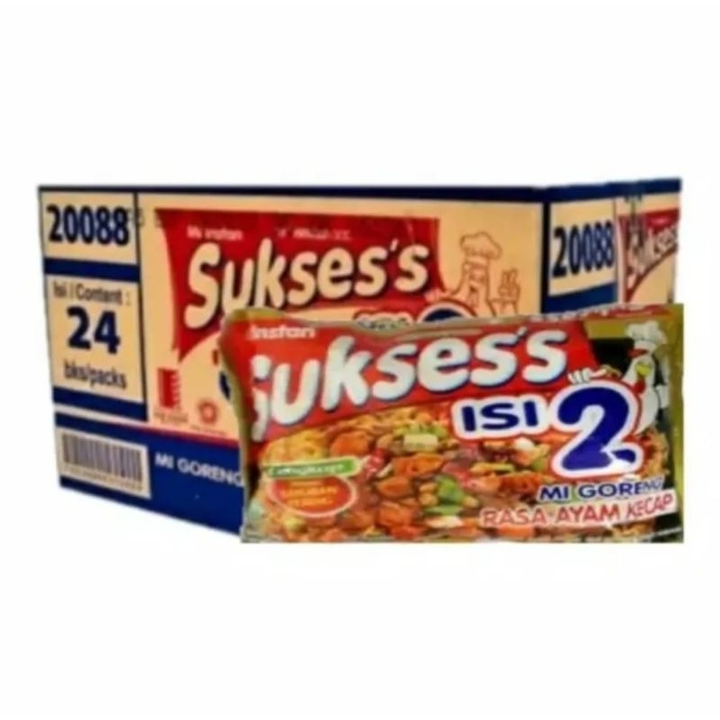 

1 DUS/24 PCS MIE SUKSESS ISI 2 MIE GORENG RASA AYAM KECAP 133 GRAM TS