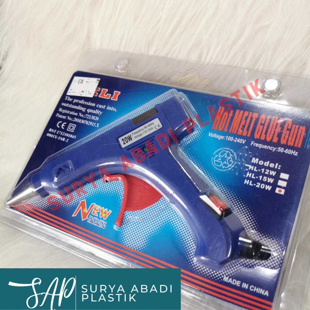 

Tembakan Lem Bakar kecil glue gun Lem Tembak Biru HELI