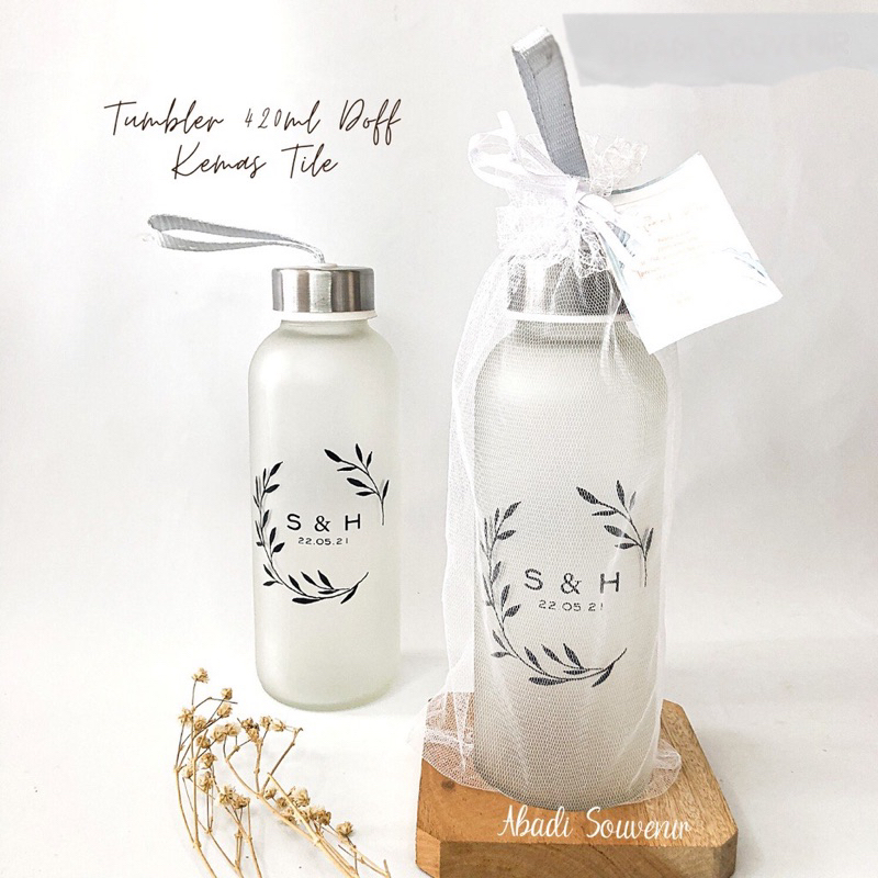 TUMBLR KACA DOFF SOUVENIR WEDDING MURAH / BOTOL MINUM SOUVENIR PERNIKAHAN SOUVENIR LAINNYA TERMURAH TERLARIS