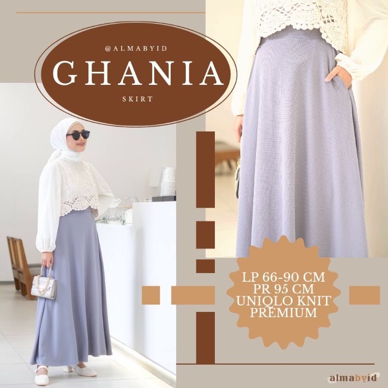 GHANIA SKIRT/ROK GHANIA/ROK PREMIUM/ROK MURAH/ROK KEKINIAN/ROK KNIT/KNIT UNIQLO/UNIQLO/ KNIT FLARE S