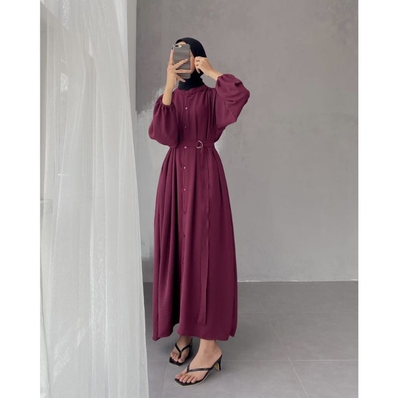 KAYLA DRESS/Gamis Remaja Full Kancing Kringkle Terbaru