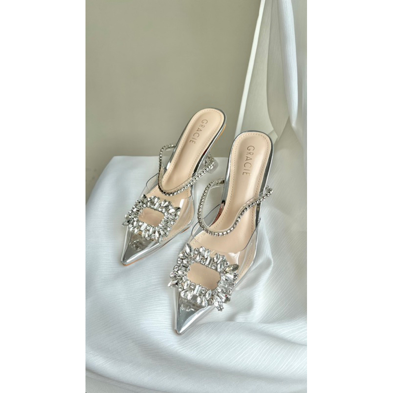 IWEARGRACIE - KRYSTAL HEELS / HEELS WANITA / HEELS PESTA / HEELS WEDDING