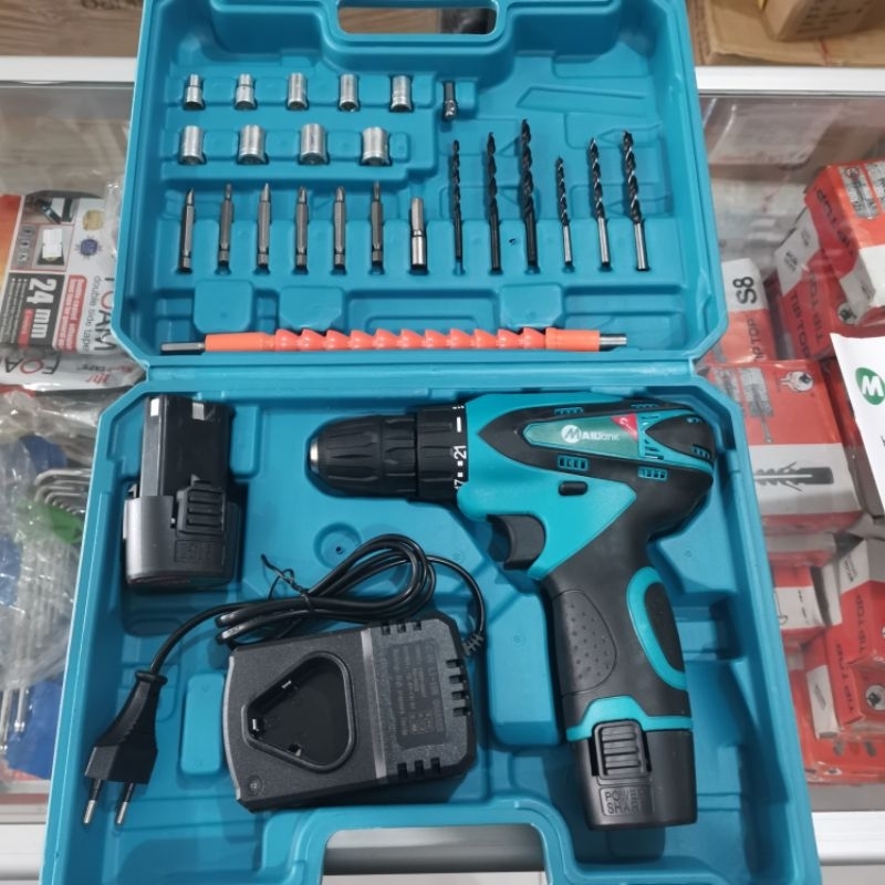 CORDLESS DRILL MAILTANK 12V BOR BATERAI BATEREI DRILL BOR BESI BATRE BOR 10 MM SH 216