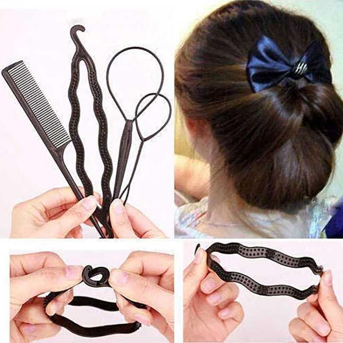 S7D 4PCS Alat Sanggul Rambut Salon Paket Hairstylist || Alat Kecantikan Rambut Wanita Barang Unik Mu