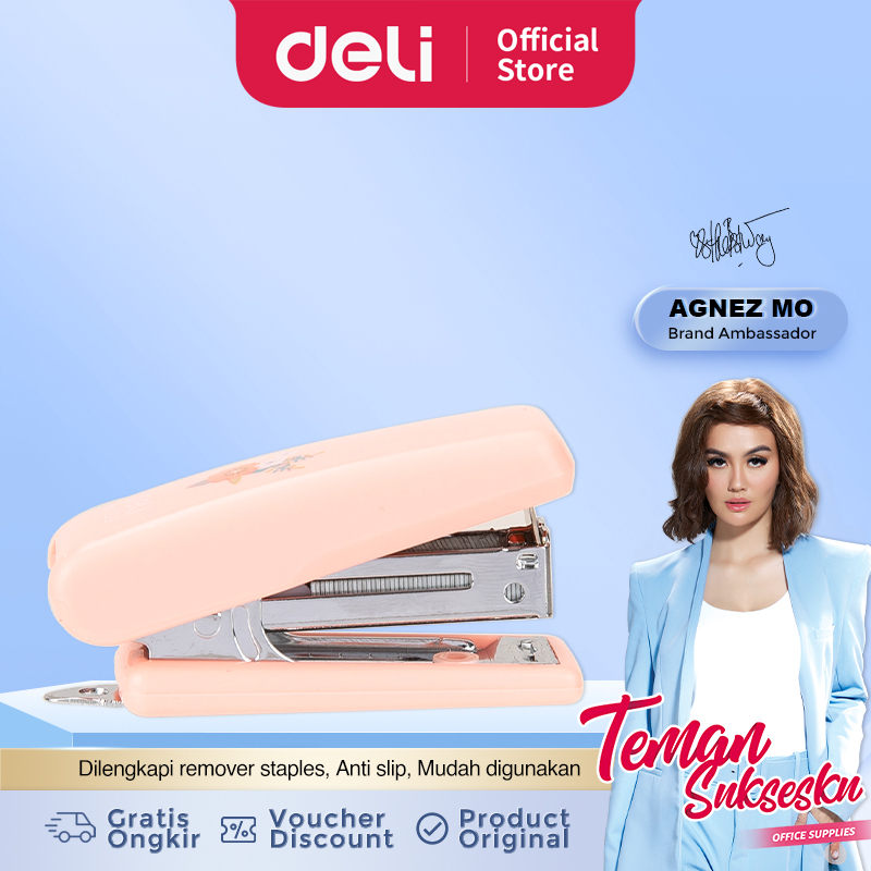 Deli Stapler Sekolah 10sheets dengan jepretan halus E0222