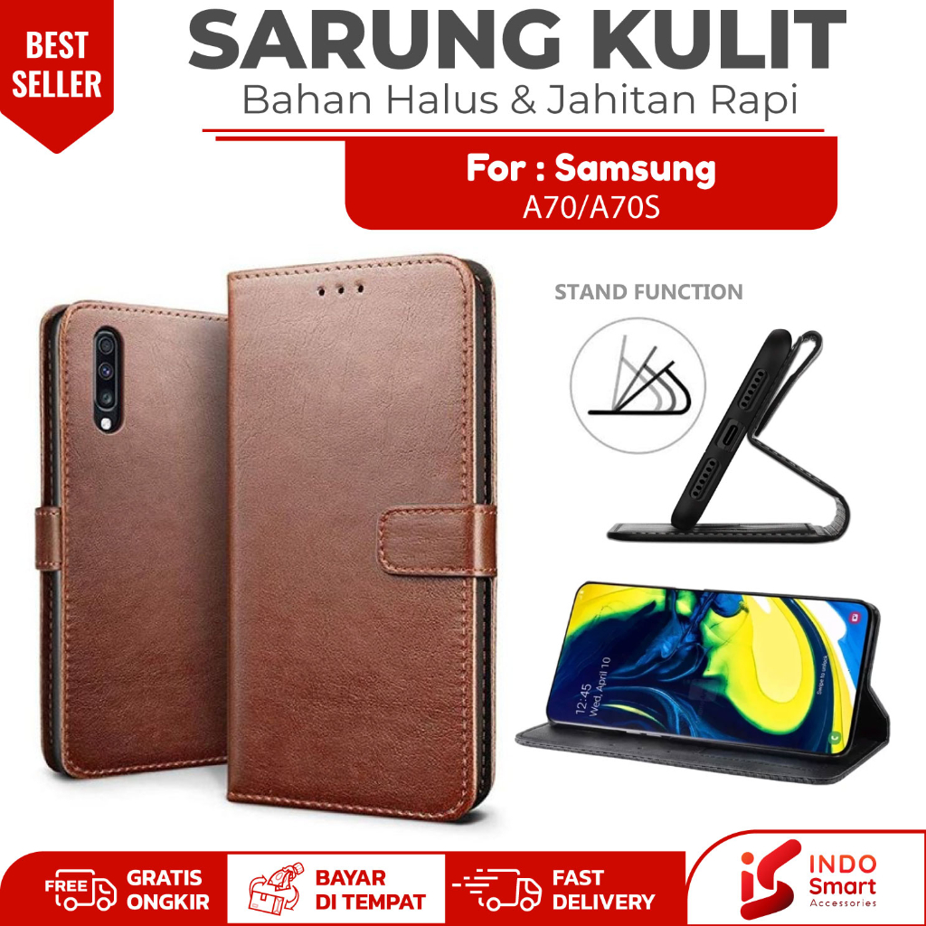 Samsung A70 A70S / Case Samsung A70 A70S  A 70 / Leather Wallet Case Dompet Sarung Kulit Hp