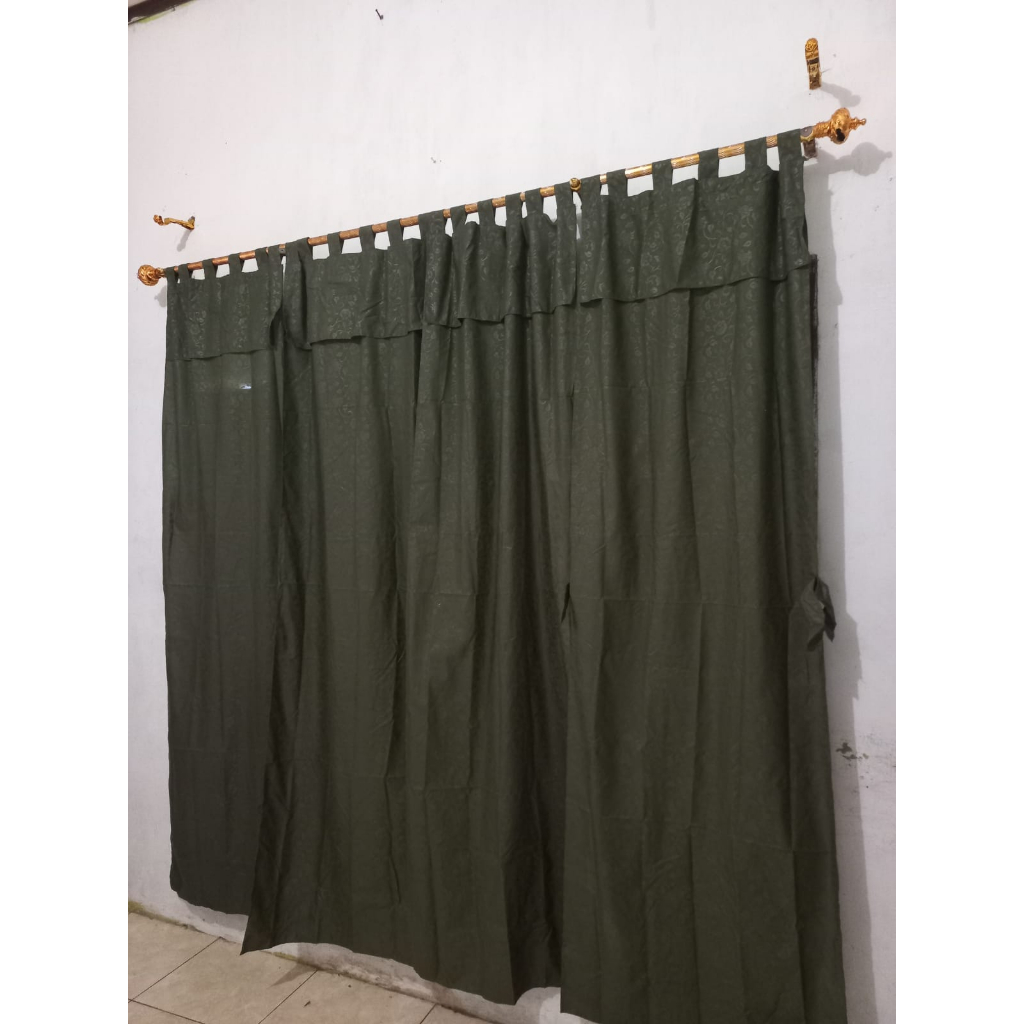 PROMO  Gorden Pintu Polos Bisa Juga Jendela Polos Emboss Warna Hijau Army