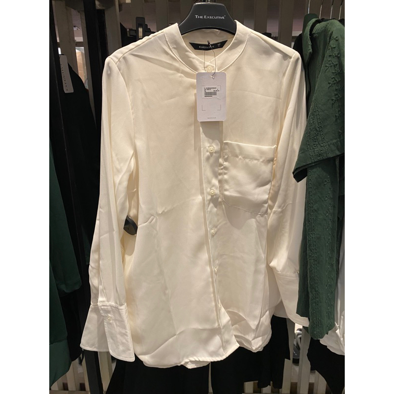 EXECUTIVE Kemeja putih polos lengan panjang wanita (S-XL)