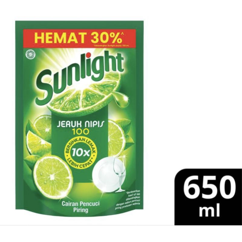 Sunlight Sabun Cuci Piring Jeruk Nipis Refill 650ML