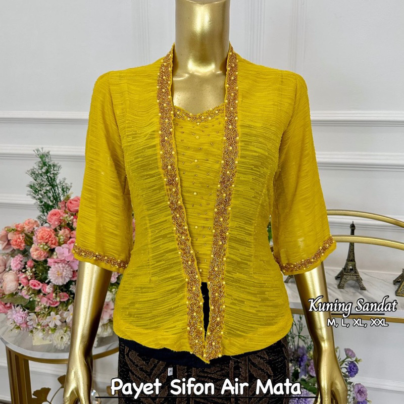 Kebaya Payet Sifon Air Mata/ Kebaya Jadi Bali Bagus Murah