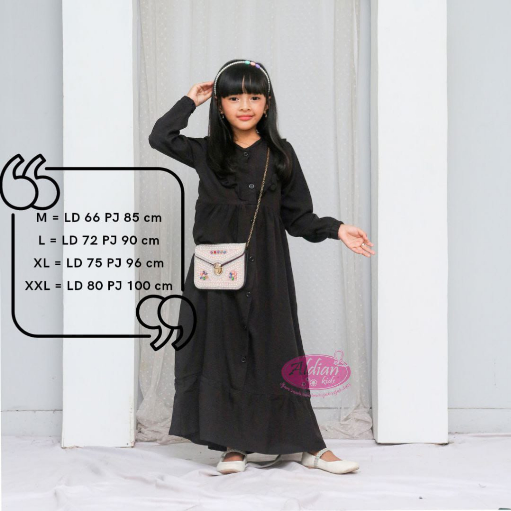 Gamis Anak Perempuan Ruffle Dress Anak Terbaru 2023 / Alody's Collection