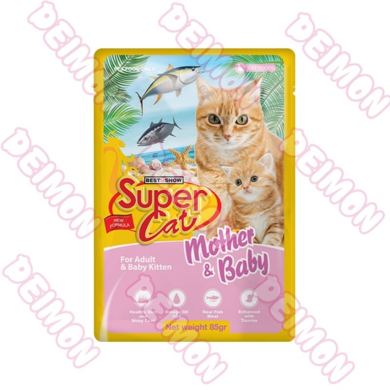 Supercat Pouch Mother &amp; Baby 85g Makanan Kucing Supercat Mother &amp; Babby