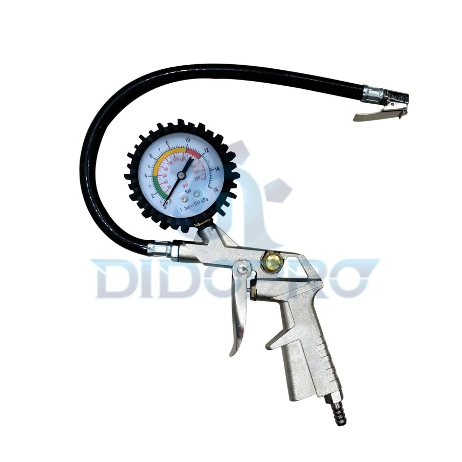 220PSI Tire Pressure Gauge Inflator Alat Isi Ukur dan Buang Tekanan Isi Pompa Angin Pada Ban