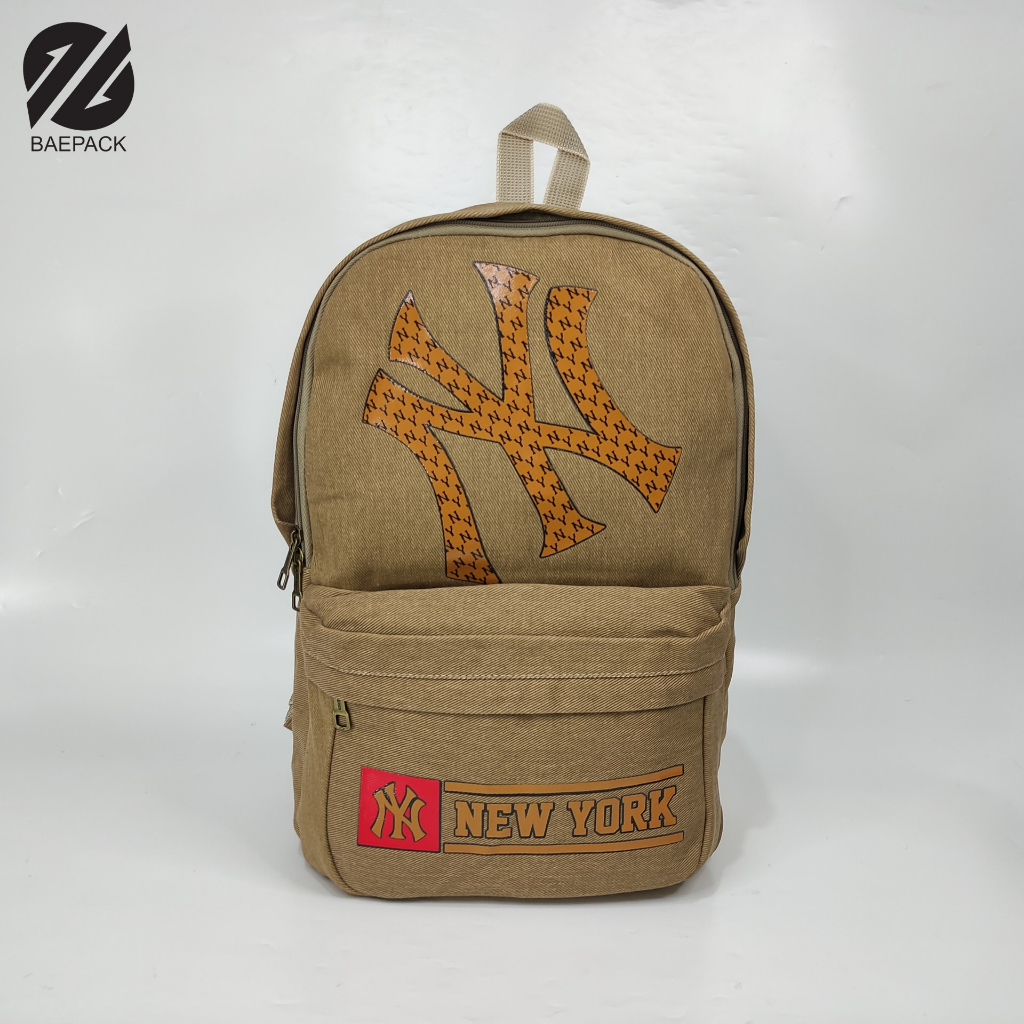 Tas Ransel Pria Dewasa Premium New York Khaki Original Baepack / Tas Backpack Cowok / Tas Punggung / Tas Sekolah / Tas Kanvasa