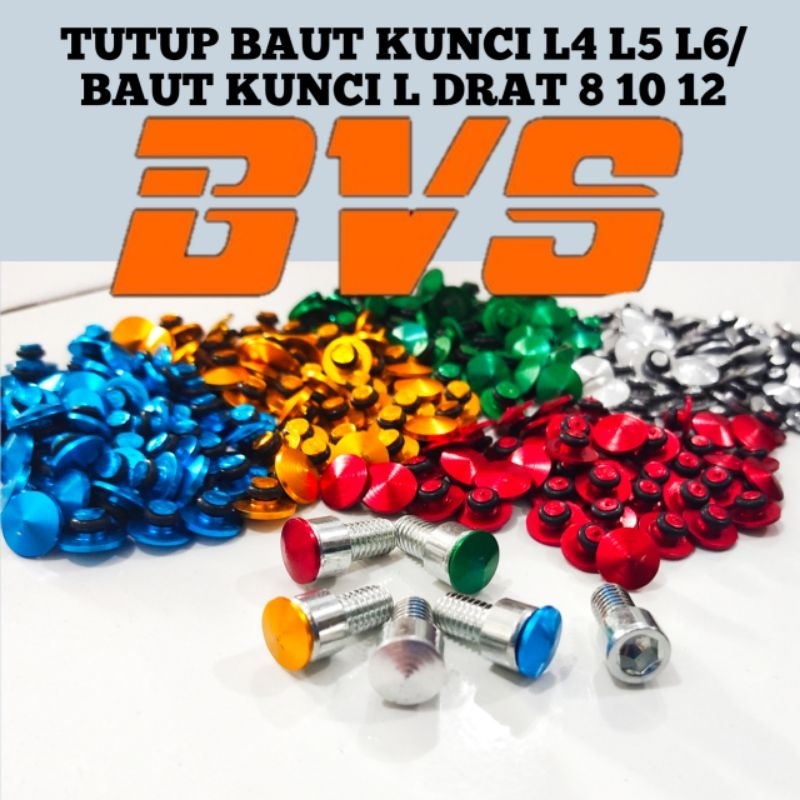 Tutup baut kunci L4 L5 L6 tutup baut L full alumunium tutup baut variasi