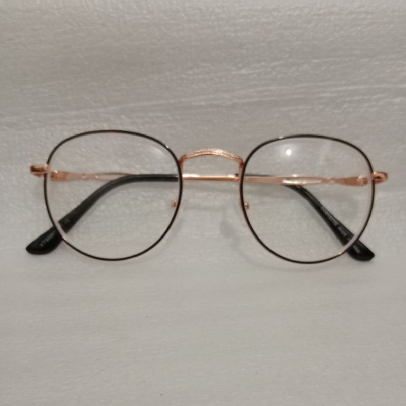 Kacamata minus KT 300 MN Wanita dengan variasi warna gold lis hitam