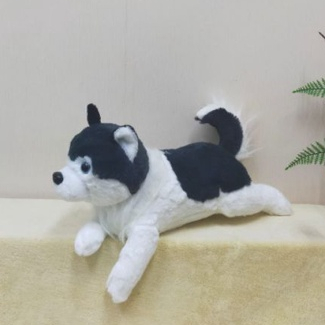 Boneka Laying Dog Huzky Size 17&quot;/20cm/boneka anjing/boneka animal/Boneka Husky/Boneka Srigala