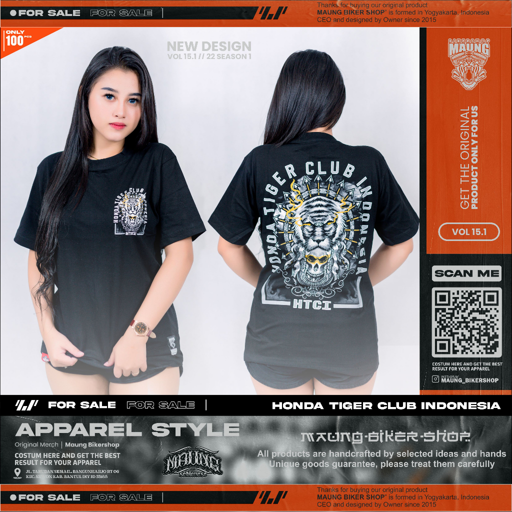 MAUNG_T-SHIRT HTCI HONDA TIGER CLUB INDONESIA | T-SHIRT HTCI TENGKORAK MACAN
