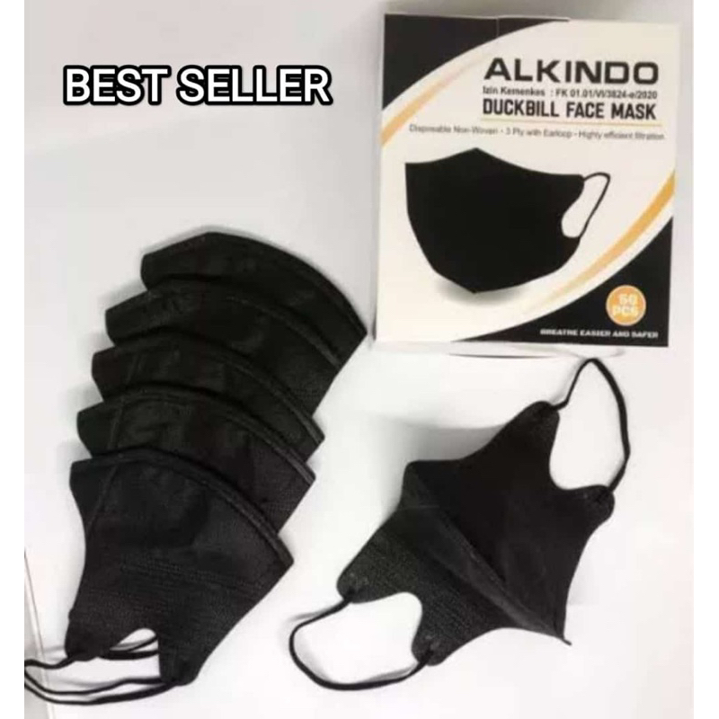 Masker Alkindo Duckbill Garis 3ply isi 50 pcs Facemask Murah Semarang