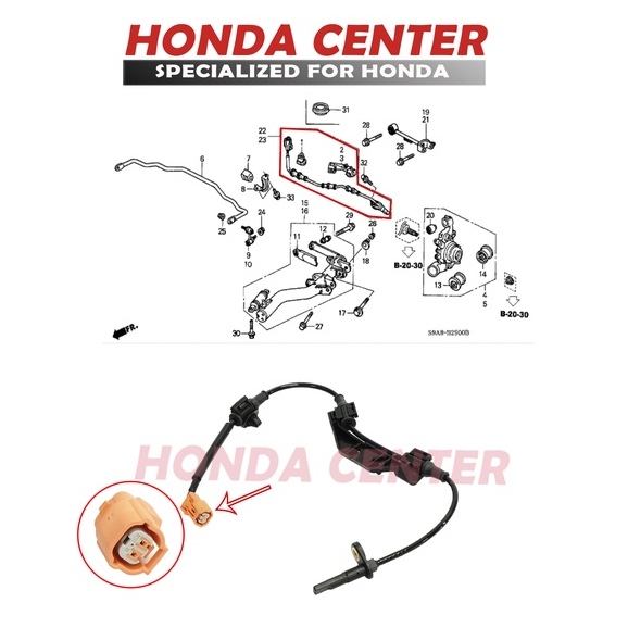 sensor kabel abs belakang kiri honda crv RD gen2 2002 2003 2004 2005 2006