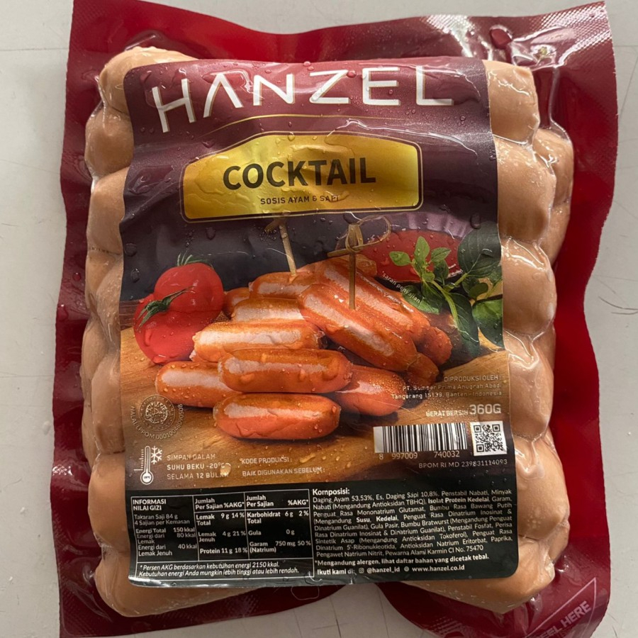 

Hanzel Cocktail / Sosis Ayam & Sapi / Sosis Kombinasi 360 Gr