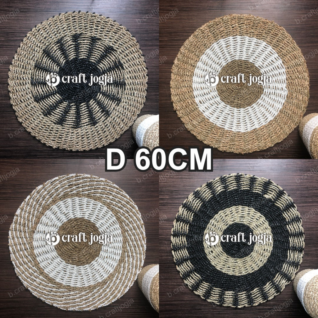 Karpet Rug Anyaman Seagrass Diameter 60 cm Kerajinan Anyaman Jogja
