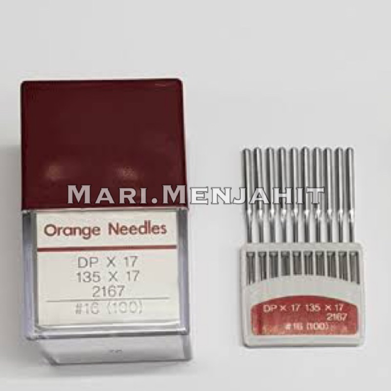 Jarum Korea Orange Needle DPx17 / DP x 17 Untuk Mesin Bartek / Bartack Jarum 1 tebal Jarum 2 Walking foot