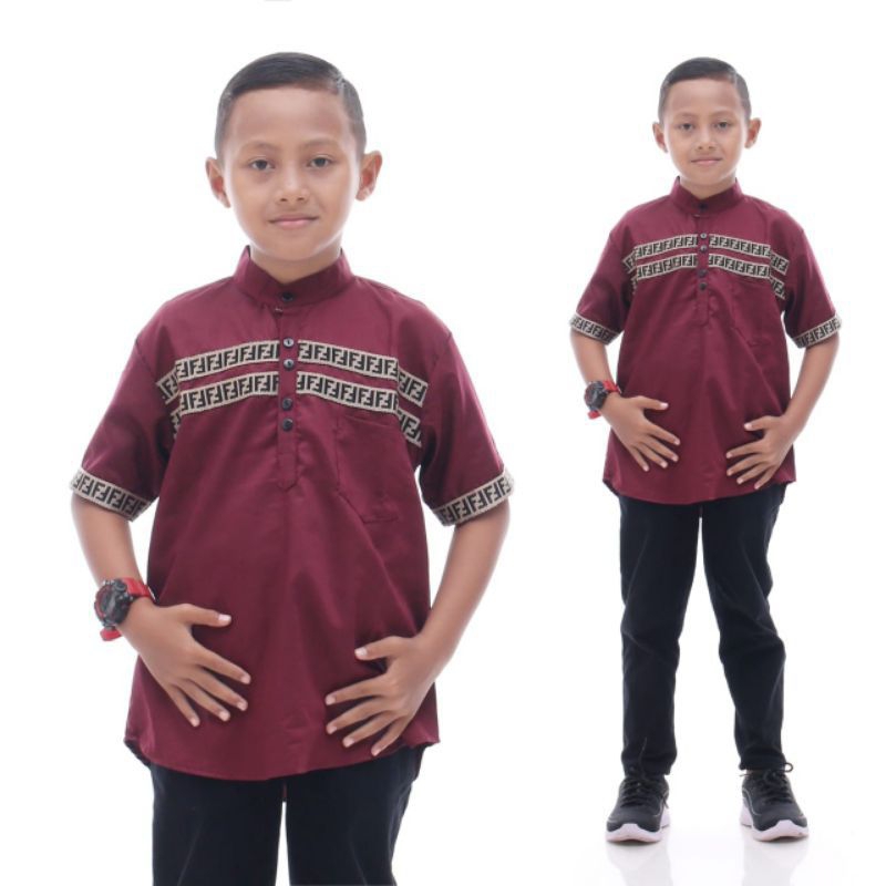 Kurta Pakistan Anak Laki laki Lengan Pendek Permium Usia 2 4  6 8 10 tahun