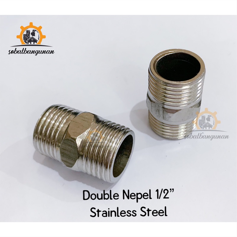 Double Nepel 1/2” 3/4” Stainless Steel / Double Nepel 1/2x1/2 3/4x3/4 Stainless Steel
