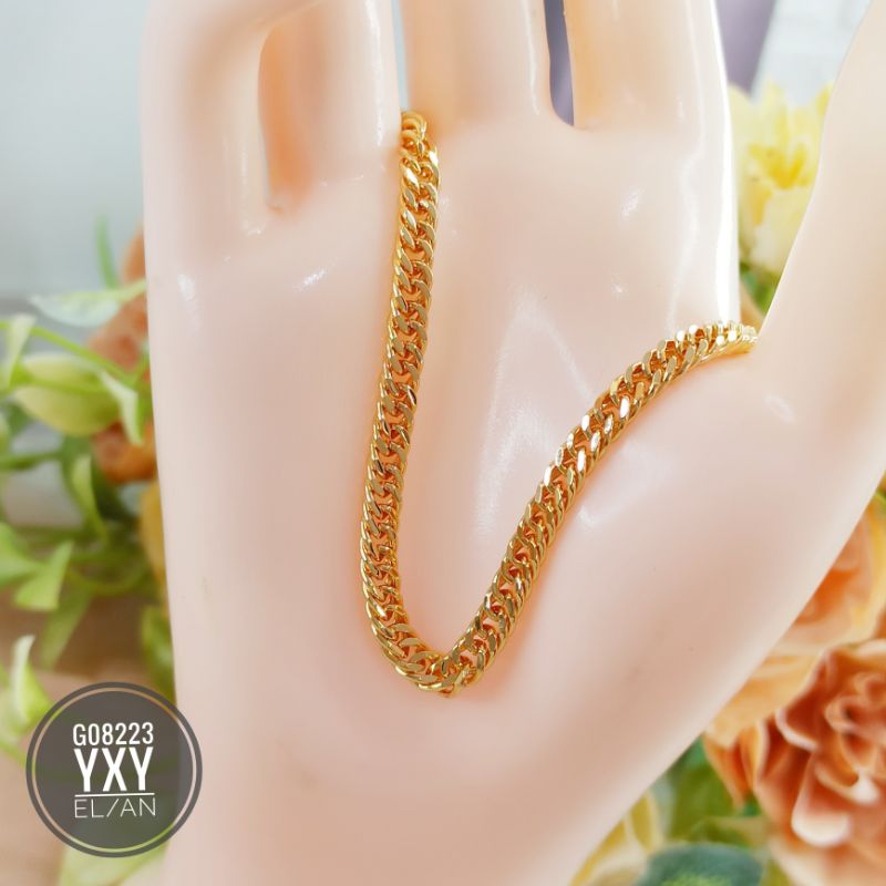 Gelang yaxiya Rantai Gold (Lebar 5mm) G08223