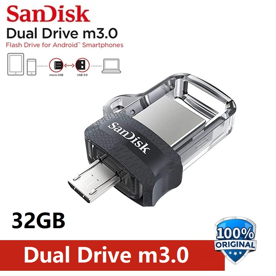 FlashDisk SanDisk 32GB with OTG Micro Ultra Dual USB Drive m3.0