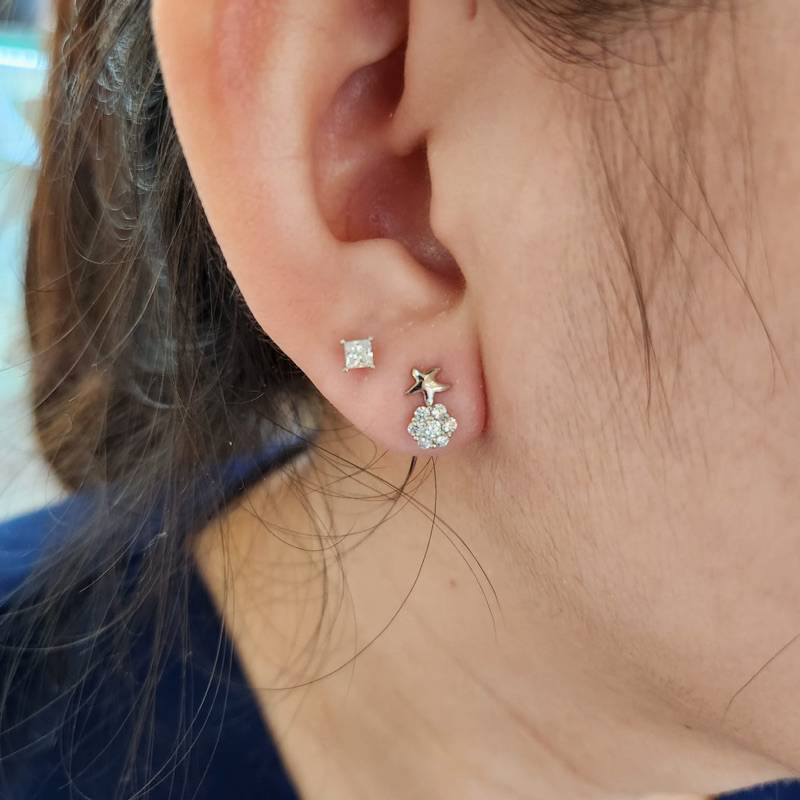 Anting Rhodium Rose Gold dan Silver Bintang Anti Karat Anti Luntur - Starla Earrings Waterproof