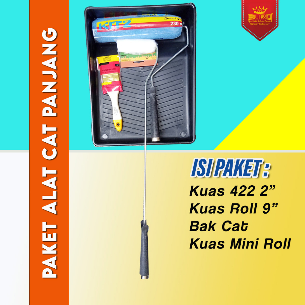 Paket Alat Bak cat kape karet kuas cat kuas rol 9 inch kape set kuas kapam mini roll murah