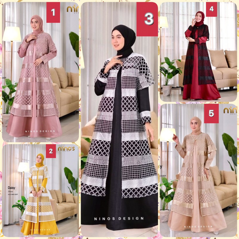 GAMIS WANITA MUSLIMAH DAISY DRESS KS G ME 0207 BY NINOS DESIGN ORI