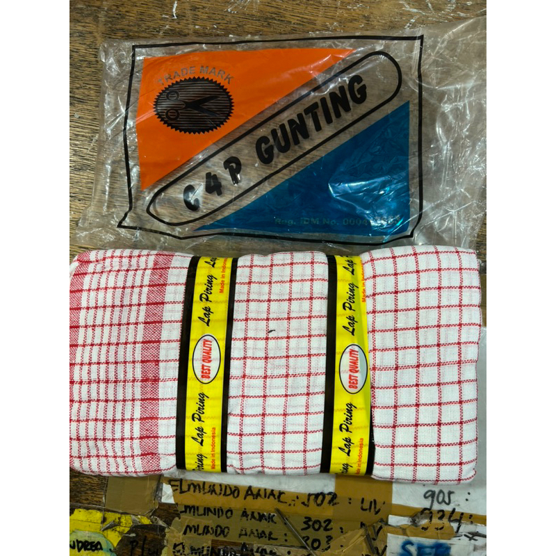 (12pcs) serbet original cap gunting lap piring kain lap handuk murah