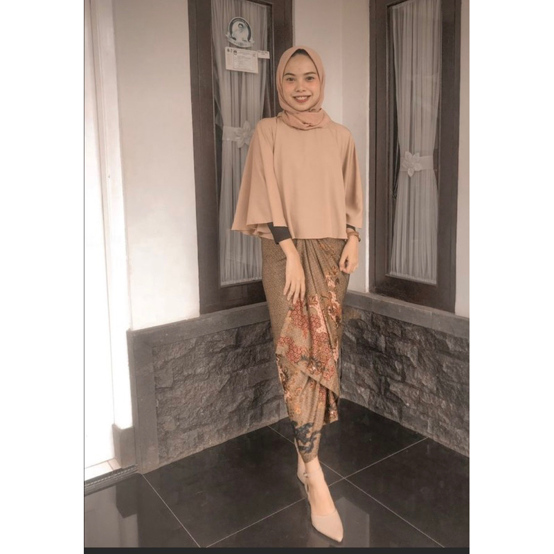 Outer Polos Kondangan Sifon Ceruty Babydoll / Plain outer Cape / Cape Kondangan Simple Kekinian mudah pemakaian / Outer Remaja Outfit Bridesmaid