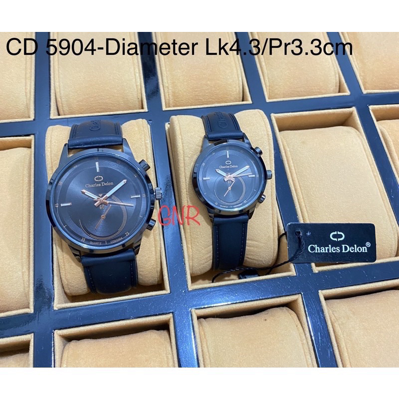 jam tangan couple charles delon original anti air sudah sepasang