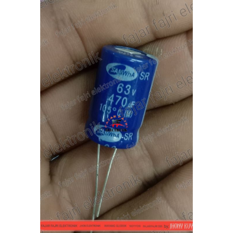 Capacitor elco 470uf 63v Kapasitor elko 470 uf 63 volt 63/470